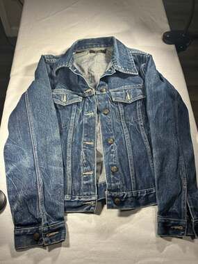 Hallhuber Vintage Style Blue Denim Trucker Jacket Medium Classic Streetwear